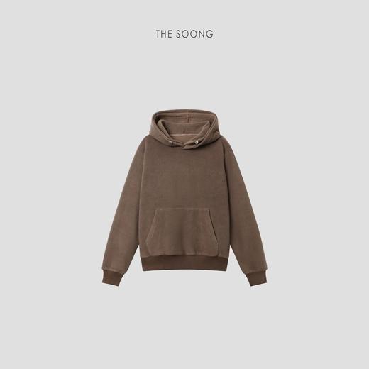 THESOONG  “奥粒绒”*复古短款柔软棕色连帽卫衣HBWCWY8060 商品图0