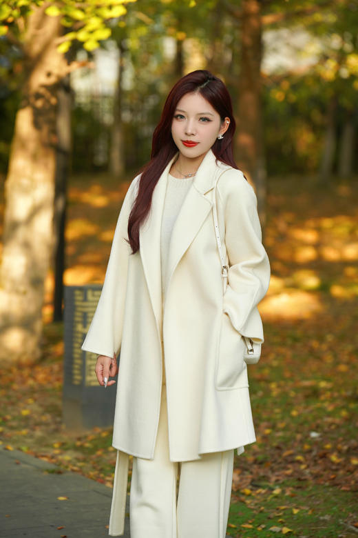 S1M1 臣禾	翻领系腰带呢大衣 JZ244080375 商品图9