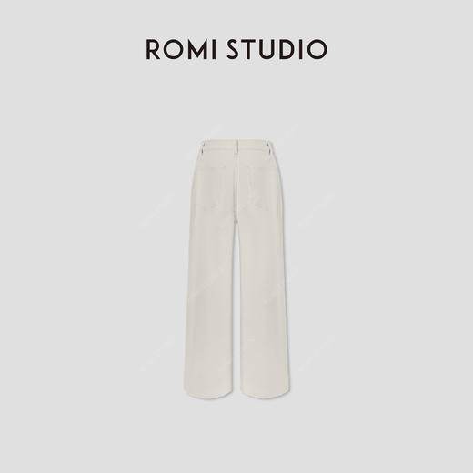 ROMI STUDIO“冬日暖白”牛仔棉混纺磨毛高弹直筒牛仔裤RW24AX80765 商品图3