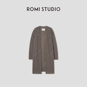ROMI STUDIO“温柔已至”羊绒羊毛混纺宽松针织长开衫 RW24AS90400