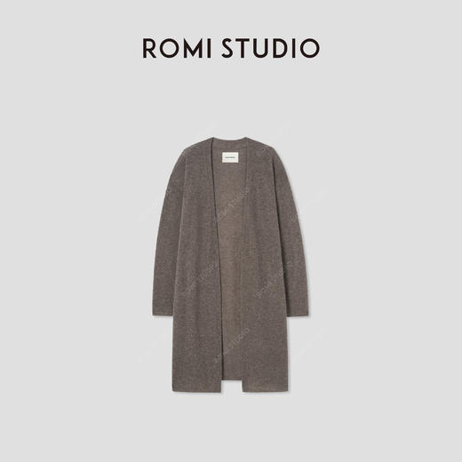 ROMI STUDIO“温柔已至”羊绒羊毛混纺宽松针织长开衫 RW24AS90400 商品图0