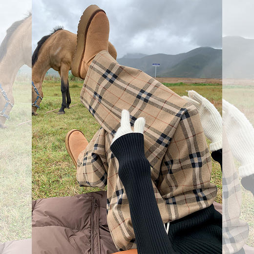 <曾小咸推荐>2.13现货秒杀 ！微信超特价！2色格子抽绳休闲裤 日常189.99 立减100 秒杀89.99！！ 商品图3