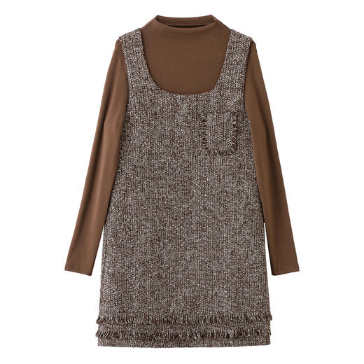 秋冬连衣裙气质小香风毛呢背心裙短裙套装HR-YQ9713 商品图4