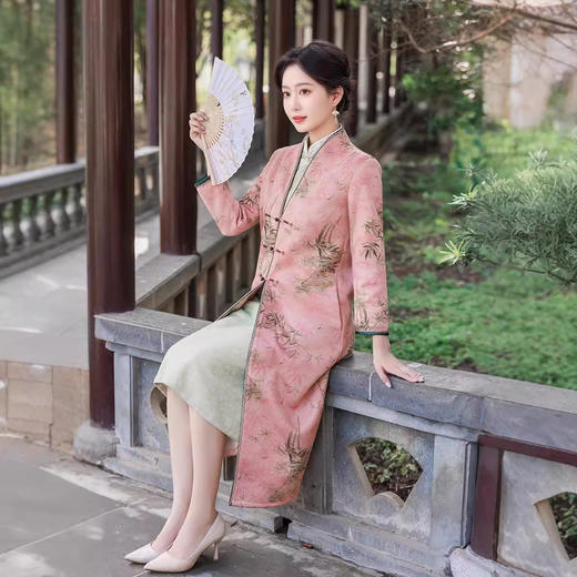 新款新中式提花开襟日常复古外披QMR 商品图3