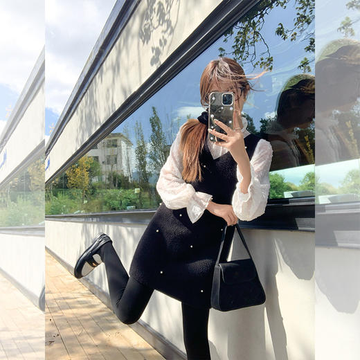 【折后再享2件88折】最后一波现货！小香风珍珠背心连衣裙两件套 日常189.99/件 立减50 秒杀139.99/件！！ 商品图2