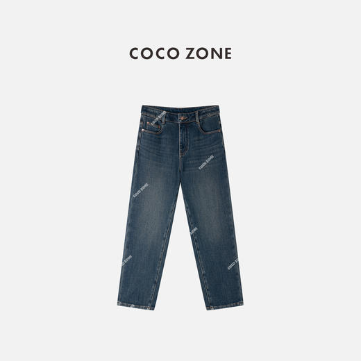 COCO ZONE 简约水洗百搭牛仔裤时尚显瘦直筒裤CC2C2317 商品图0