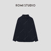 ROMI STUDIO“极简随性” 精纺绵羊毛混纺落肩小翻领衬衣 431C8095 商品缩略图2