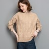 CC-tbrk-23198慵懒风厚款圆领纯色套头针织衫女2024秋冬新款宽松麻花打底毛衣女 商品缩略图3