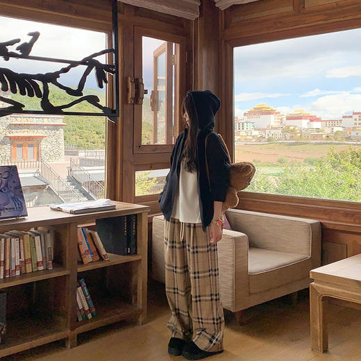 <曾小咸推荐>2.13现货秒杀 ！微信超特价！2色格子抽绳休闲裤 日常189.99 立减100 秒杀89.99！！ 商品图4