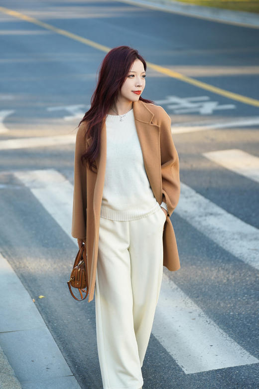 S1M1 臣禾	翻领系腰带呢大衣 JZ244080375 商品图13