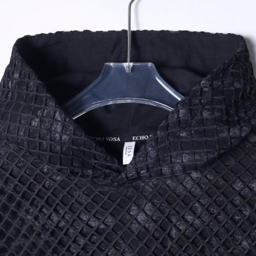 秋冬新款男士连帽网格纹套头时尚美式街头宽松长袖百搭休闲卫衣 商品图2