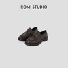 ROMI STUDIO“复古英伦”擦色小牛皮拼羊皮厚底乐福鞋 RW24LP30468 商品缩略图0