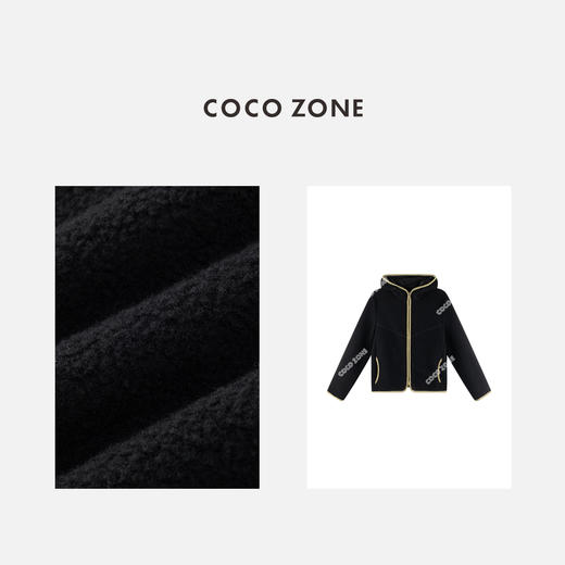 COCO ZONE 秋季撞色边连帽外套长袖拉链开衫上衣CC1C2091 商品图2