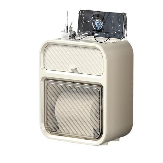 【多功能纸巾盒】壁挂式厕所家用免打孔防水卷盒子 餐巾纸支架带收纳盒 商品图4