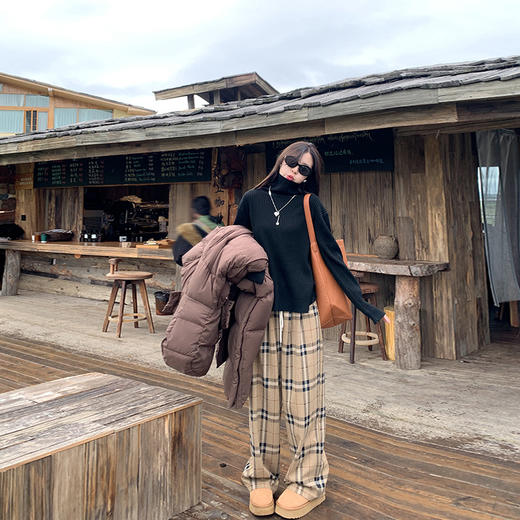 <曾小咸推荐>2.13现货秒杀 ！微信超特价！2色格子抽绳休闲裤 日常189.99 立减100 秒杀89.99！！ 商品图2