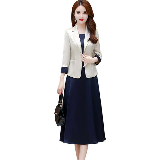 秋款中长款洋气内搭连衣裙通勤气质小西装套装QYM-YJ-22D06X-L 商品图4