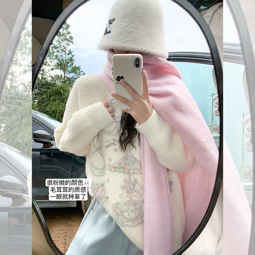 <曾小咸推荐>韩系甜美百搭杏色宽松圆领毛衣 商品图2