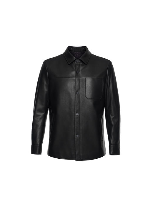 callisto黑色绵羊皮革皮衣 商品图0