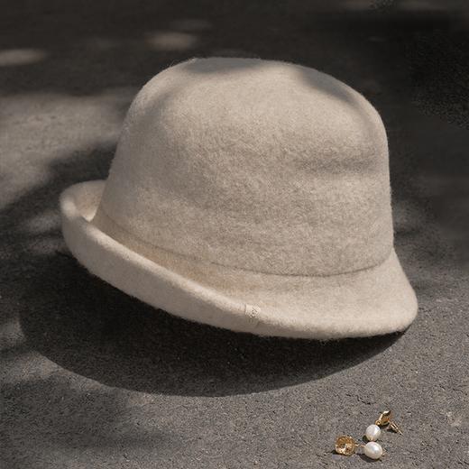 【林栖好物】时尚百搭羊毛渔夫帽翘边文艺盆帽女秋冬保暖帽子新款 商品图2