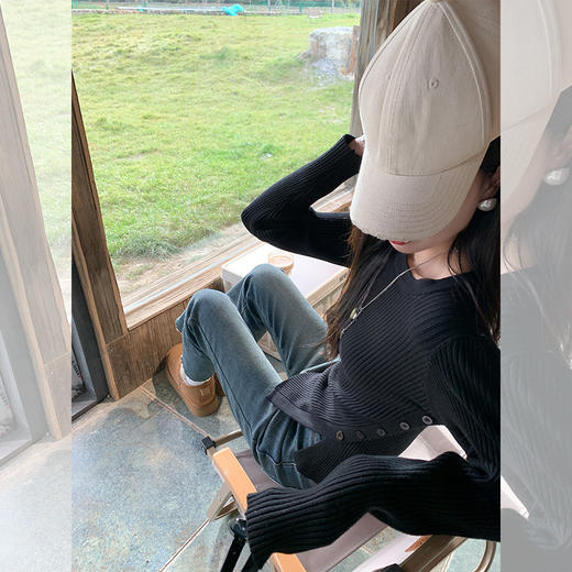 <曾小咸推荐>高腰复古微喇加绒牛仔裤 商品图4