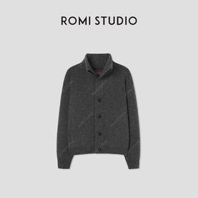 ROMI STUDIO“温暖如初”100绵羊毛高克重高密立领开衫 RW24WS40898