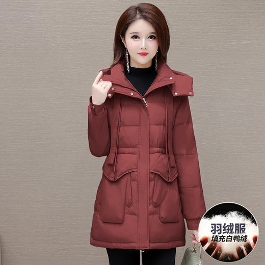 连帽宽松休闲羽绒服，加厚白鸭绒保暖外套QYM-JJ-XDH24833-Y 商品图0