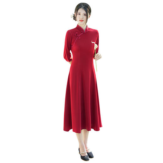 老上海复古仿醋酸长款旗袍秋季新款喜婆婆喜妈妈装GSJ567 商品图4