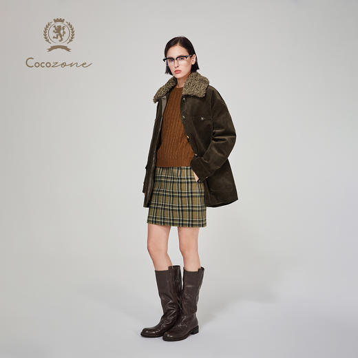 COCO ZONE 时尚设计感格纹短裙显瘦A字半身裙CC1C2292 商品图4