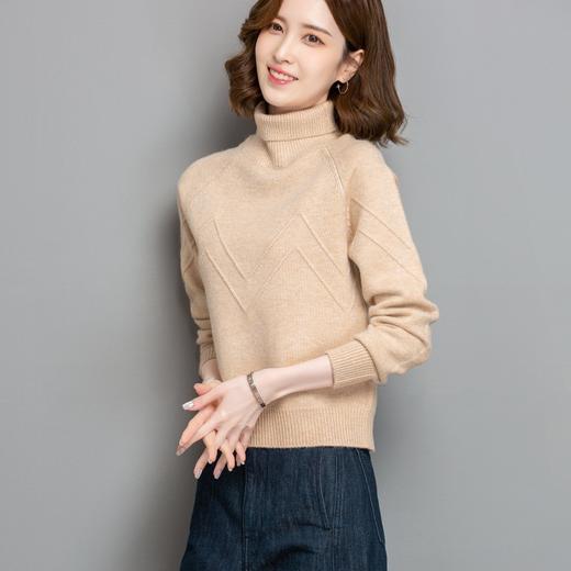 CC-tbrk-c102短款高领毛衣针织衫女套头2024新款百搭高腰长袖秋冬小款打底上衣 商品图0