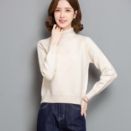 CC-tbrk-c102短款高领毛衣针织衫女套头2024新款百搭高腰长袖秋冬小款打底上衣 商品图3