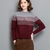 CC-tbrk-c155短款半高领渐变毛衣女秋冬2024新款内搭宽松时尚拼色针织打底上衣 商品缩略图0