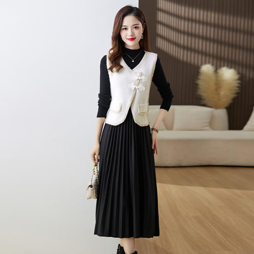 韩版修身中长款两件套连衣裙HR-XXM351 商品图0