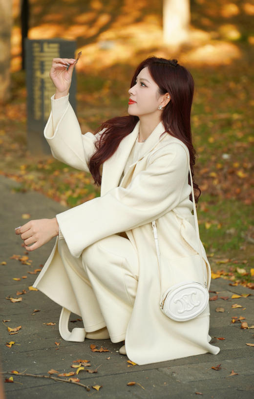 S1M1 臣禾	翻领系腰带呢大衣 JZ244080375 商品图6