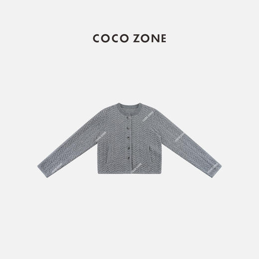 COCO ZONE 复古慵懒风菱形圆领单排扣针织衫CC1D2519 商品图0