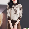 CC-103-7931新款时尚复古提花针织衫毛衣女士宽松厚款半高领百搭减龄上衣 商品缩略图2
