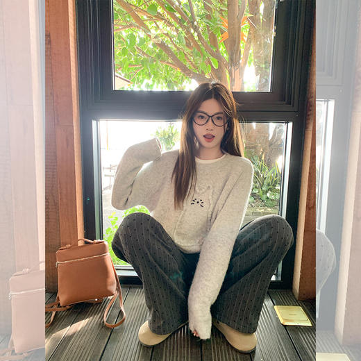 【169元任选2件】现货！爱心印花加绒休闲裤 商品图3