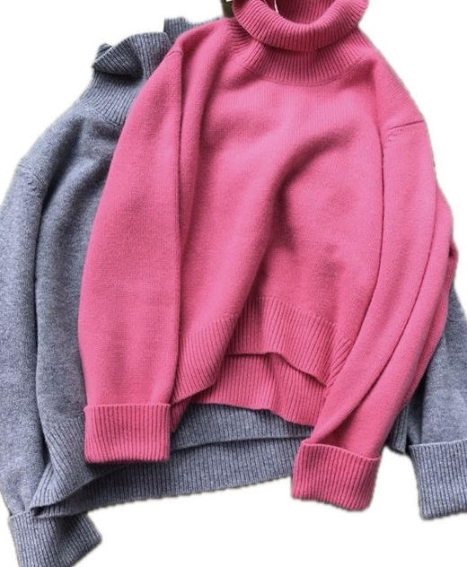 Celien高领毛衣。粉色。灰色 商品图1