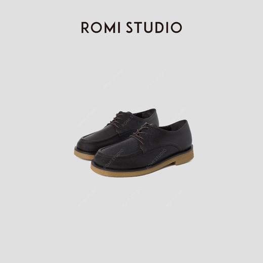ROMI STUDIO“复古英伦”甄选羊皮荔枝纹圆头厚底乐福鞋 448XS042 商品图0
