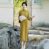 2024秋款长款复古文艺黄色改良年轻款旗袍QMR 商品缩略图2