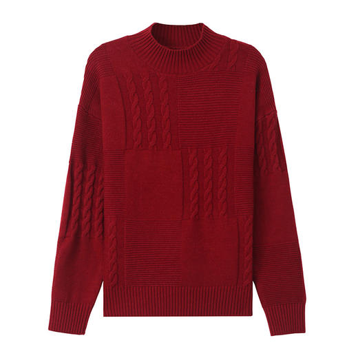 CC-101-96966秋冬季新款宽松纯色毛衣女2024厚款半高领套头百搭针织打底针织衫 商品图4