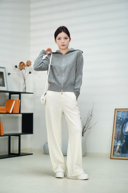 【直播369】臣禾大翻领拉链开衫 JZ244090218 商品图5