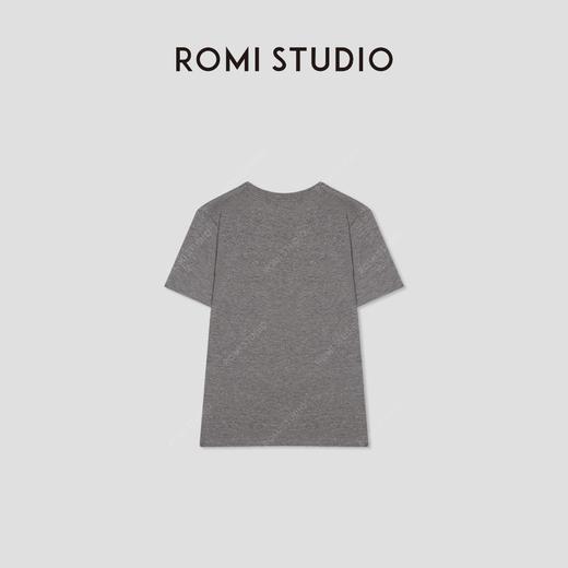 ROMI STUDIO“美式复古” 花纱感圆领做旧印花短袖T恤 RW24RS40894 商品图1