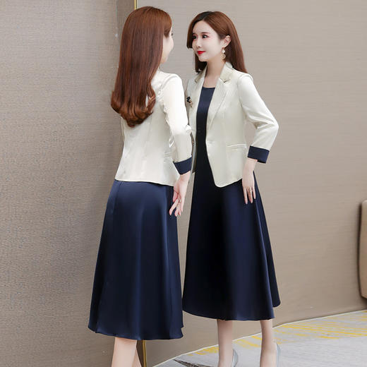 秋款中长款洋气内搭连衣裙通勤气质小西装套装QYM-YJ-22D06X-L 商品图2