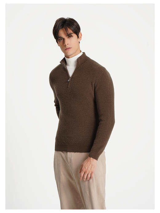 callisto“绒”系列咖啡色山羊绒毛衣 商品图3