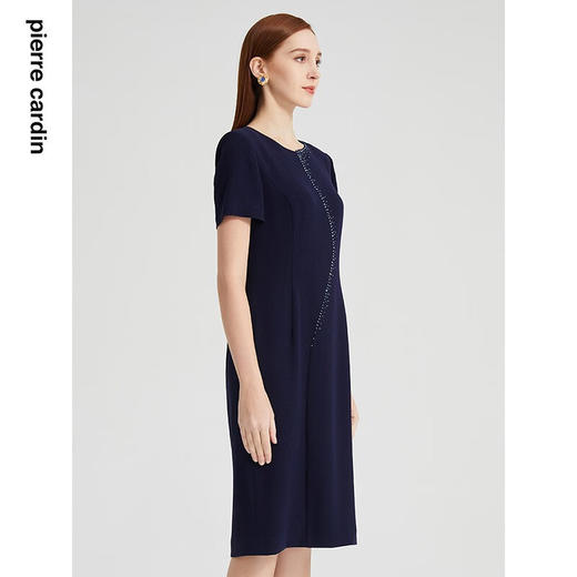 皮尔卡丹女装连衣裙法式高级感三醋酸短袖通勤裙子P2221D2095L0
 商品图1