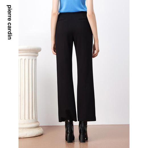 皮尔卡丹女装裤子休闲裤黑色高腰显瘦直筒裤女西裤P3447T3963B0
 商品图2
