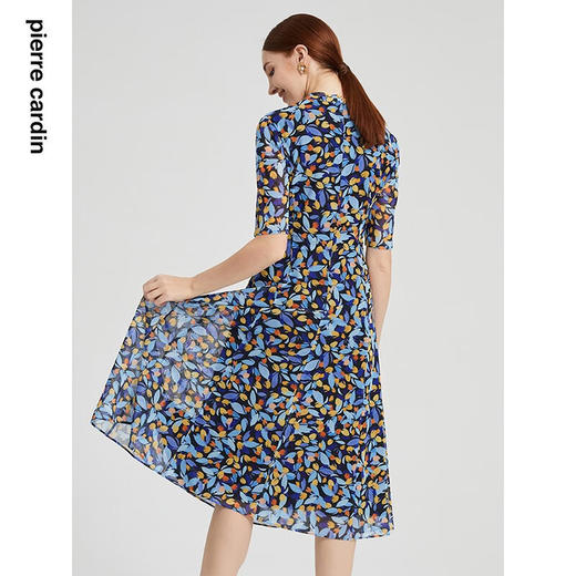 皮尔卡丹女装简约波西米亚风通勤收腰连衣裙P2208D2147L3 商品图2