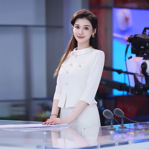 IWY/高级感杏色假两件西装连衣裙女米白气质名媛法式职业套裙主持人Q1185 商品图4