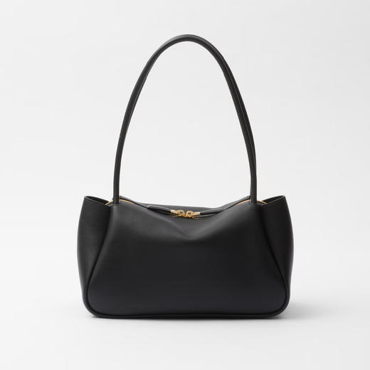 PRADA 普拉达 女士珐琅金属三角形徽标中号皮革手提包 黑色 1BA444 2CYS F0002 OVX 商品图2