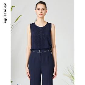 皮尔卡丹女装针织衫提花无袖圆领通勤百搭打底衫内搭P3199K3161N0
